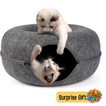 Cat Bed Donut Cave Round Nest Interactive Plush Tube Kennel. Fixed Price $37.70.