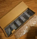Quantum Storage Systems Model: QTB305GY Gray Plastic Tip-out Bins. Fixed Price $18.00.