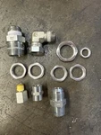 Lot Of 11 - Misc. Parker Zinc Plated Steel Hydraulic Pipe Fittings Npt Jic. Fixed Price $9.99.