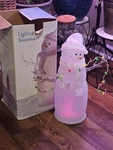 Acrylic Lighted Snowman 21" Vintage Glitter Smile Gentle Face Whimsical Box Read. Fixed Price $99.99.