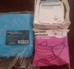 Medical Set Of 3 (100)FACE Mask's (14) Fluid Shield (5)DISPOSABLE Gown Coat. Fixed Price $13.00.