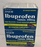 Major Ibuprofen Tablets 200MG 50COATED Caplets 2PACK- EXP09/26. Fixed Price $13.99.