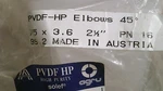 Argu D75 X 3.6 45 Degree Elbow PN16 Pvdf Hp Lot Of 2. Fixed Price $17.99.
