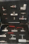 Lot Of 6 Superlok 1/2" Ss Valves & Full Instrumentation Kit- Swagelok Compatible. Fixed Price $350.00.