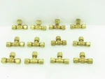 Gyrolok Brass Union Tee Connector Compression Fitting 5/16" Tube Od Lot Of 12. Fixed Price $41.99.