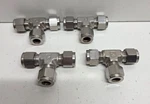 Lot Of 4 New No Box! Parker 3/8" Tube Od Stainless Steel Union Tees 6ET6-316. Fixed Price $44.95.