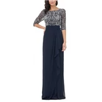 Js Collections Women's Formal Dress Size 6 Blue Embroidered Chiffon Column Gown. Fixed Price $89.99.