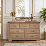 7 Drawers Dresser Wood Chests With Metal Handle,storage Organizer Closet. Fixed Price $269.98.