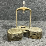 Vintage Hanau Dental Denture Brass Flask Press W/ 2 Lower Molds False Teeth Guc. Fixed Price $99.99.