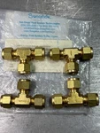 Lot Of 4 Swagelok B-600-3 Brass Tee 3/8" Tube Od. Fixed Price $50.00.