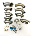 Mdc Vacuum Assortment Elbow Fittings, KF40, KF50, Lot Of 14 (8678). Fixed Price $209.00.