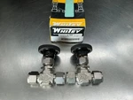 (2) Whitey M-1KS8M Stainless Integral Bonnet Needle Valve Swagelok SS1KS8M, 1/2". Fixed Price $80.00.