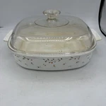 Vintage Corning Ware Casserole Pan Dish Glass Lid English Meadow A-10-B 2.5. Fixed Price $19.99.