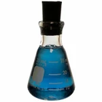 Pyrex 4980-25, 25ML Narrow Mouth Erlenmeyer Flask W/ Rubber Stopper (single). Fixed Price $11.99.