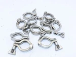 Lot Of 10 1.5 1-1/2"TWO Dual Pin Hinge Stainless Steel Heavy Duty Sanitary Clamp. Fixed Price $44.99.