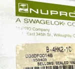 Nupro Swagelok Sealed Valve Bellows B-4HK2-1C. Fixed Price $450.00.
