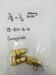 Swagelok Brass B-810-6-6 Tube Fitting Reducing Union 3/8 X 1/2 Inches Pack Of. Fixed Price $28.89.