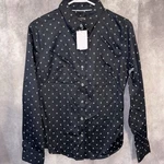 Nwtbanana Republic Women Size 10 Parker Shirt White Black Button Up Long Sleeve. Fixed Price $29.99.