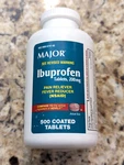 Major Ibuprofen Pain Reliever 200MG 500 Coated Tablets Exp: 07/2026. Fixed Price $14.99.