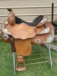 Beautiful 16" Big Horn Western Show Saddle W/silver & Oak Leaf Tooling Us Made. Fixed Price $750.00.