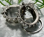 Pair Coiled Dragon Rimmed Steel Screw Fit Tunnels Plugs Earlet Gauges - 16MM. Fixed Price $18.95.