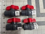 New 4-PACK Lot & Threaded Ball Valve Gray Pvc 1/2" Fip 107-103. Fixed Price $20.24.