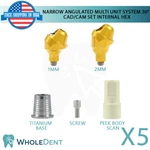 5 Narrow Angulated Multi Unit 1.6MM System 30 Scan Body Titanium Base Int Hex. Fixed Price $371.90.