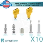 10X Narrow Angulated Abutment Multi Unit System 30 Kit Dental Implant Int Hex. Fixed Price $1093.50.
