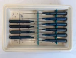 Set Of 10 Codman 47-5023 Microsect Cervical Neuro Curettes W/ Tray Orthopedics. Fixed Price $1500.00.