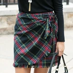 Nwt Grace & Lace Plaid Wrap Skirt Size Stretch Flex Black / Flattering. Fixed Price $35.00.
