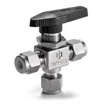 Ham-let H-800M-SS-L-1/4-T Manual 3-WAY Ball Valve, 1/4",. Fixed Price $165.99.