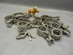 Vne Sanitary Stainless Steel Pipe Clamp W/wing Nut Mixed Lot. Fixed Price $250.23.