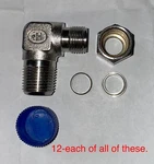 12-EA: Crane-hoke-gyrolok, 90-DEGREE, 3/8"-OD Tube Compression X 3/8"-MNPT 316SS. Fixed Price $138.00.