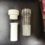 Ace Glass Straight Adapter, 45/50, #36 Thd With Inner Bearing And Shaft Thread. Fixed Price $49.95.