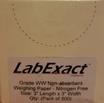 Labexact 1200158 W33 Cellulose Weighing Paper, Nitrogen Free, 3X3 Inch PK/500. Fixed Price $12.79.