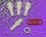 (4) 3/8" Natural Nylon Thru-panel Straight Adapter W/ Hex & Washer, Food Grade. Fixed Price $20.60.