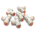 Lot Of 6 Smc KQ2T11-13 Pneumatic Push Union Tee Fittings, One-touch 1/2" 3/8". Fixed Price $30.00.