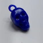 Vtg Hong Kong Blue 3D Human Skull Cracker Jack Toy Plastic 1" Pendant Charm Euc. Fixed Price $12.00.