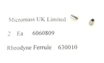 Lot Of 2 New Micromass Waters 6060809 1/16" Rheodyne Ferrule 630010. Fixed Price $16.95.