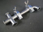 NW16 Stainless Steel Vacuum Pipe Assy: Cross, Straight & Elbow W/ Clamps, Used. Fixed Price $24.00.