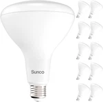 Sunco 10 Pack BR40 Led Bulbs, Indoor Flood Lights, Recessed Can. Fixed Price $129.99.