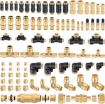 80 Pcs Brass Dot Air Line Fittings Kit Push Lock And Compression. Fixed Price $145.31.