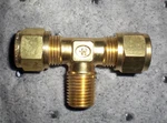 (3) Hoke Gyrolok Flareless Tube Fittings, Branch Tee, 3/8"T X 1/4"MNPT, Brass. Fixed Price $20.00.