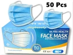 Ultra Health 50 Pcs Face Mask Disposable 3PLY Medical Dental Earloop Mouth Cover. Fixed Price $9.49.