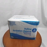 Dynarex 2141 Disposable Isolation Gown Fluid Resist Elastic Cuff Yellow 50 Count. Fixed Price $43.99.