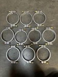 Used Lot Of 10 Sanitary 6 High Pressure Double Bolt 304 Stainless Tri-clamp. Fixed Price $124.99.
