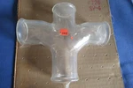 Nos Pyrex #726 SP-4, -1/2"X Double Sanitary Tee Glass Pipe Fitting. Fixed Price $29.95.