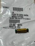 Imperial 91500-7 Brass Push To Connect Union Coupler 1/8" Od Tube Flameresistant. Fixed Price $14.99.