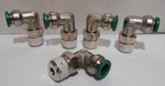 Lot Of 5 New 3/8" Tube X Mnpt Brass Swivel 90 Degree Elbows Parker W169PLP-6-6. Fixed Price $29.99.
