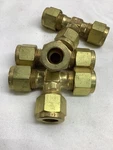 Nos Crawford Swagelok Brass Union Tee Fitting, 3/8 Id. Fixed Price $32.00.